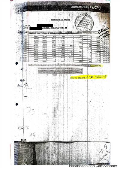 Primera p&aacute;gina del documento: Historial de pagos 2002–2003