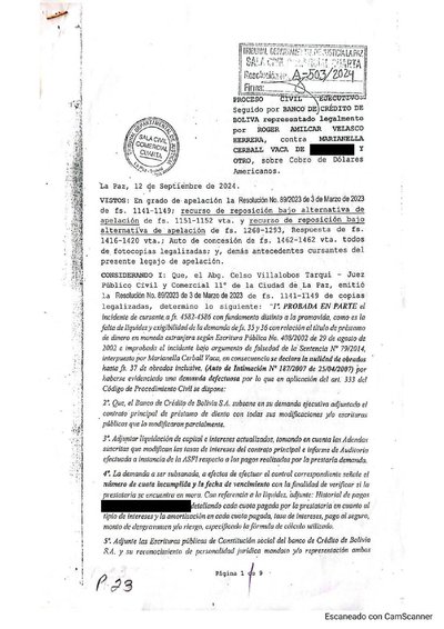 Primera p&aacute;gina del documento: Resolución A-503/2024
