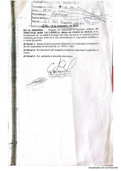 Primera p&aacute;gina del documento: Resolución 19/11/2024 — aprueba el depósito
